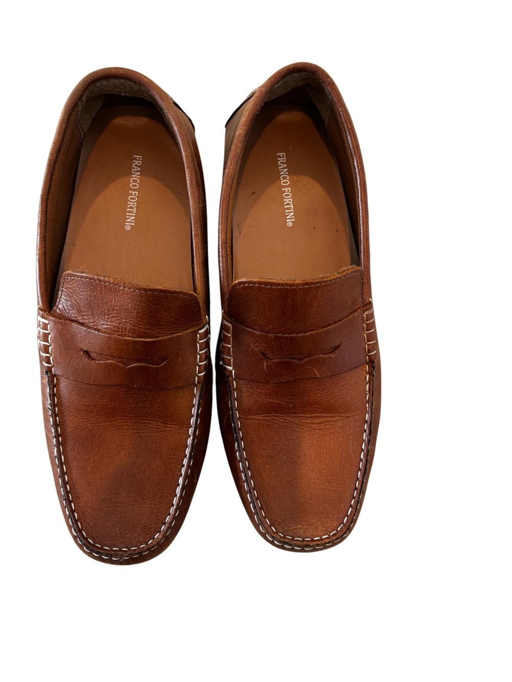 Franco Fortini Men's brown Leather Penny Loafers